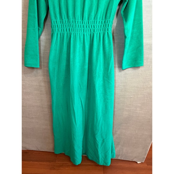 Vintage Vanity Fair Green Long Wrap Robe Size 16 Maxi Lounge Sleepwear Pockets - Picture 7 of 10